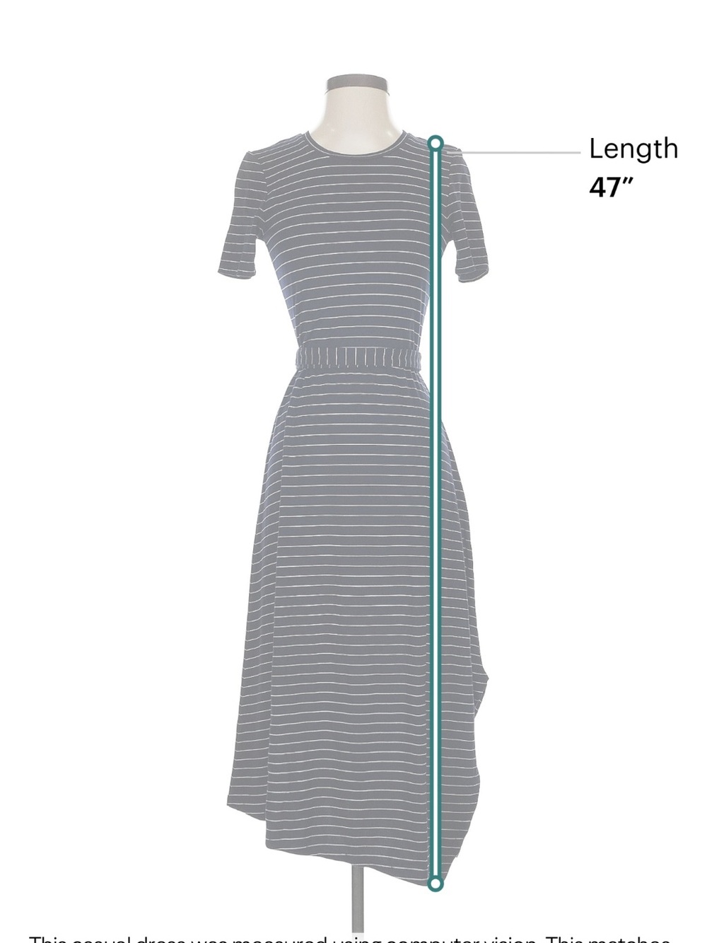 Club Monaco Navy and White Striped Short-Sleeve Midi Dress - Picture 5 of 6